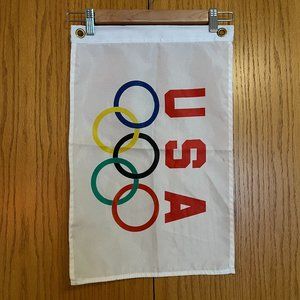 Small Mini USA Olympics Flag / Dress up, Pride, Fun, Rings ! 19 x 12.5"